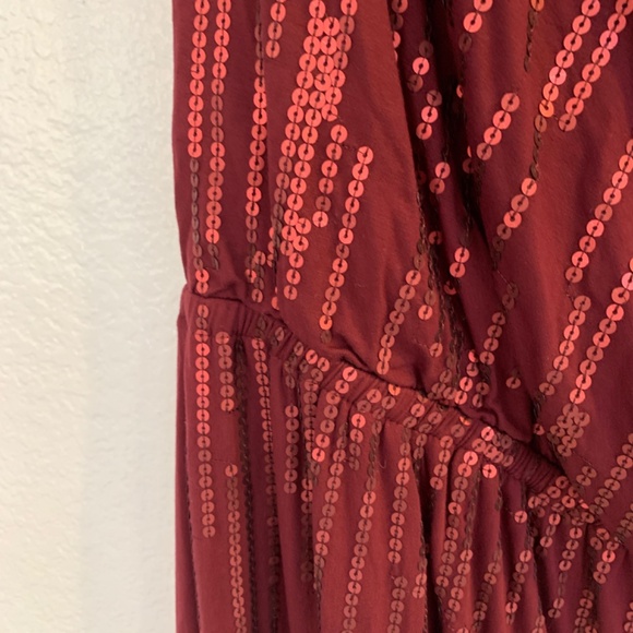 Lane Bryant Dress 22/24 NEW Maroon Red Sequins Cowl Neck Stretchy Sparkly Party - Picture 8 of 11